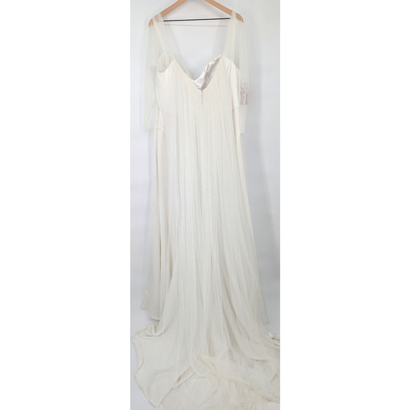 Jenny Yoo Olivia Wedding Dress Size 18 Ivory Off Shoulder Bridal Gown NWT - Picture 6 of 7